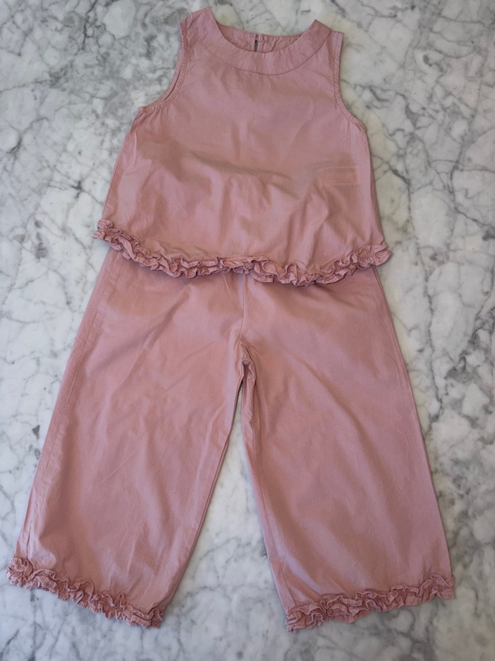 Zara Pink Ruffle Two-Piece Ruffle Pant Set 3Y